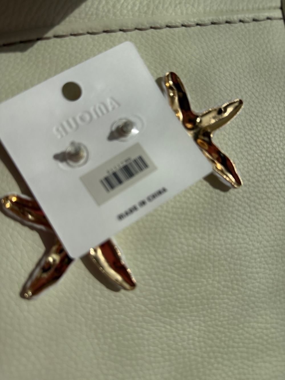 Amour‎ Starfish Woven Statement Earrings - White - Picture 8 of 8